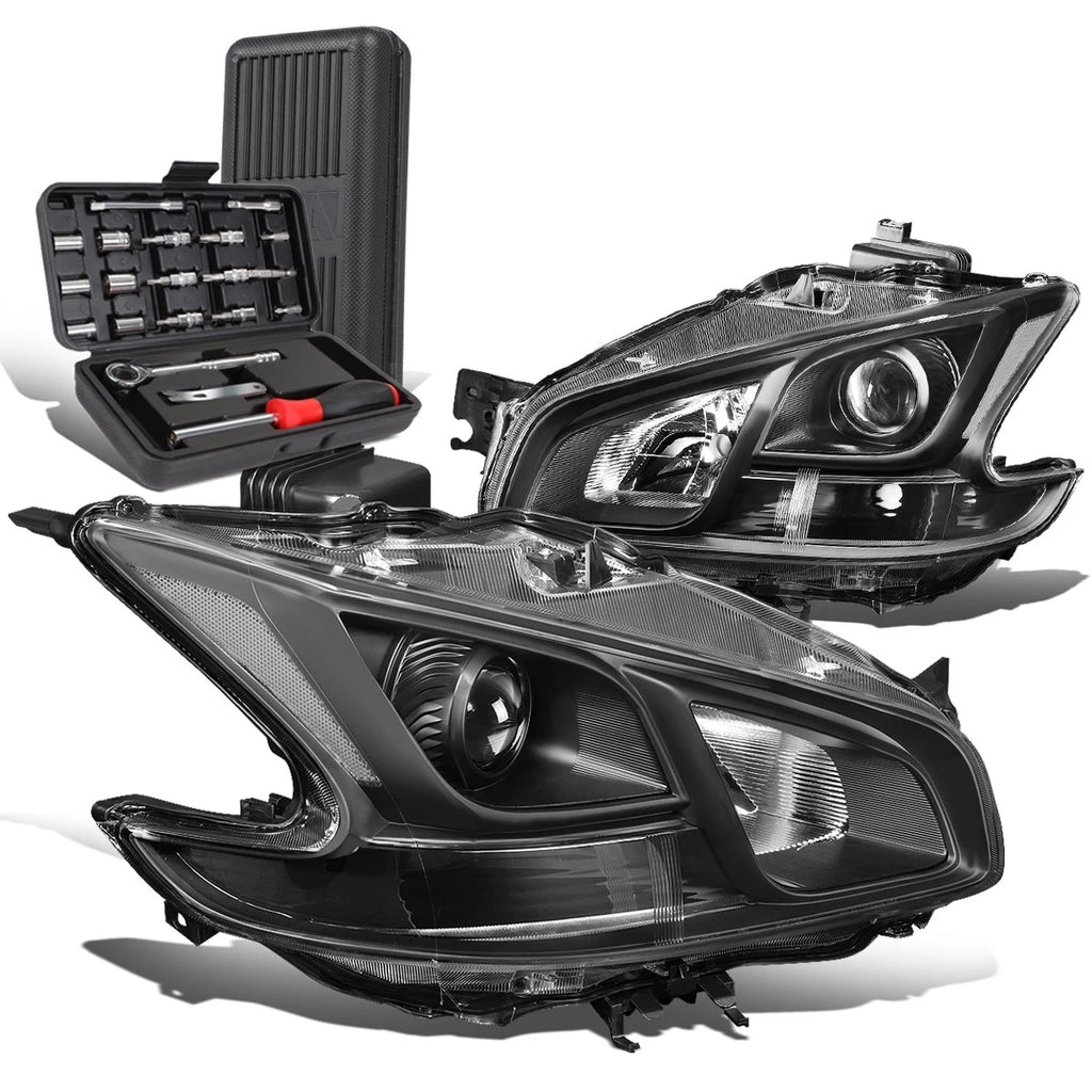 Projector Headlight Set for Nissan Maxima (2009–2014) Black/Clear