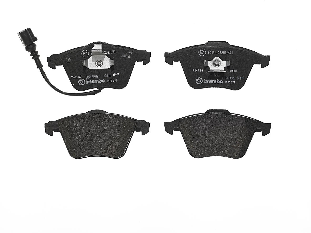 Set of 4 Brembo Front Low Metallic Brake Pads for Audi TT Quattro (2000–2015) & Volkswagen Golf R (2012–2019)