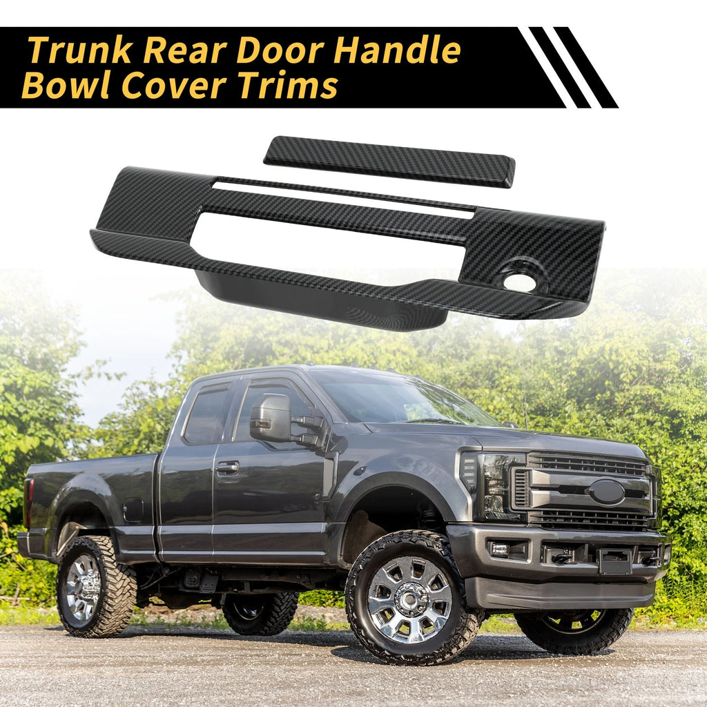 Set of 4 Carbon Fiber Pattern Trunk Door Handle Bowl Covers for Ford Ranger (2023–2024)