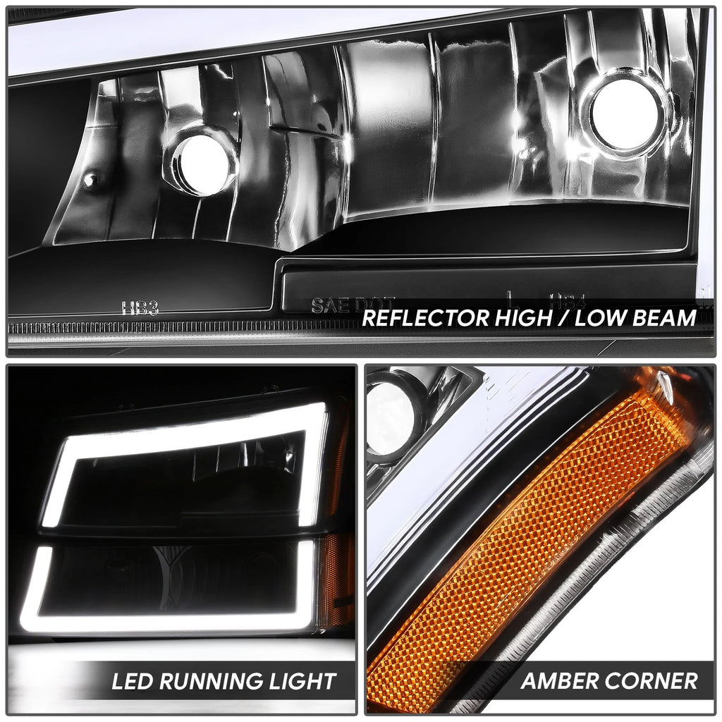 LED DRL Bar Headlight & Bumper Lamp for Silverado 1500 2500 3500 (2003–2007)