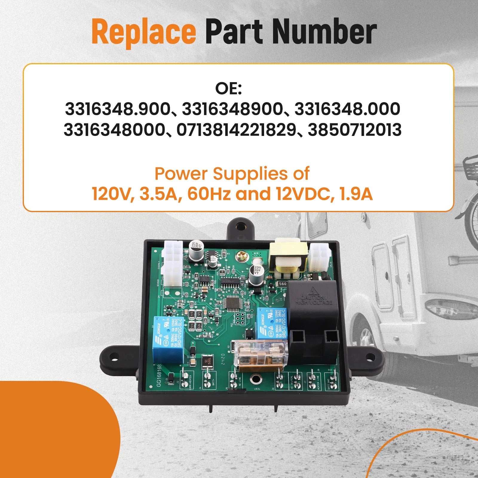 Power Module Board for RM Series RM2351 RM2354 RM2451 RM2454 RM2551 RM2554 (120V)
