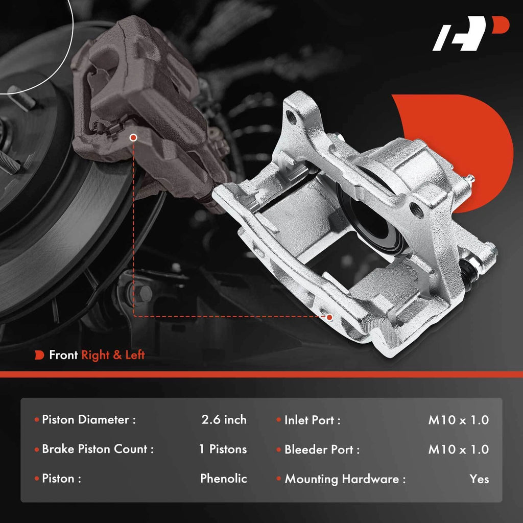 6x Front Brake Calipers & Ceramic Pads for Jeep Wrangler (2007-2012)