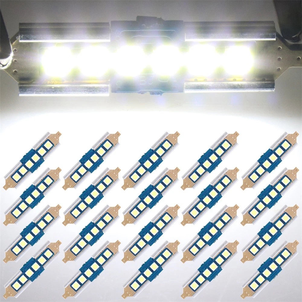 20PCS 39mm 3030-6-SMD LED Festoon Lights for Car Interior (12V)