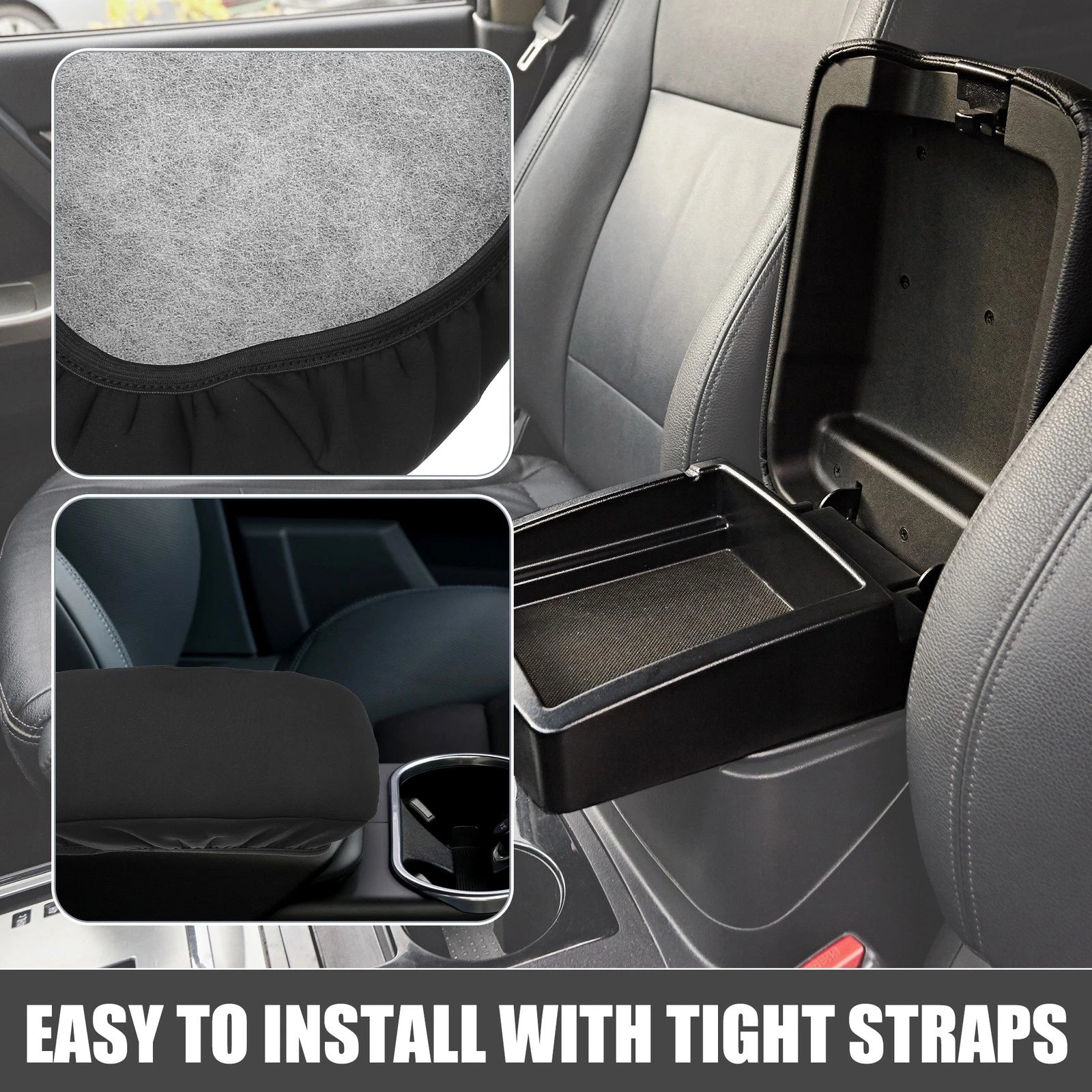 Center Console Armrest Cover for Toyota Highlander (2008–2013) Black