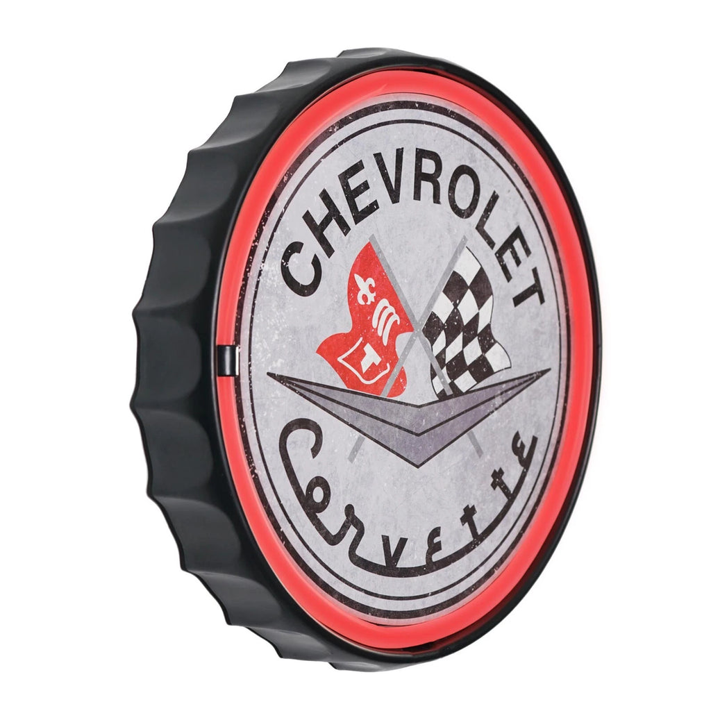 Chevrolet Bottle Cap Shaped Neon LED Wall Decor