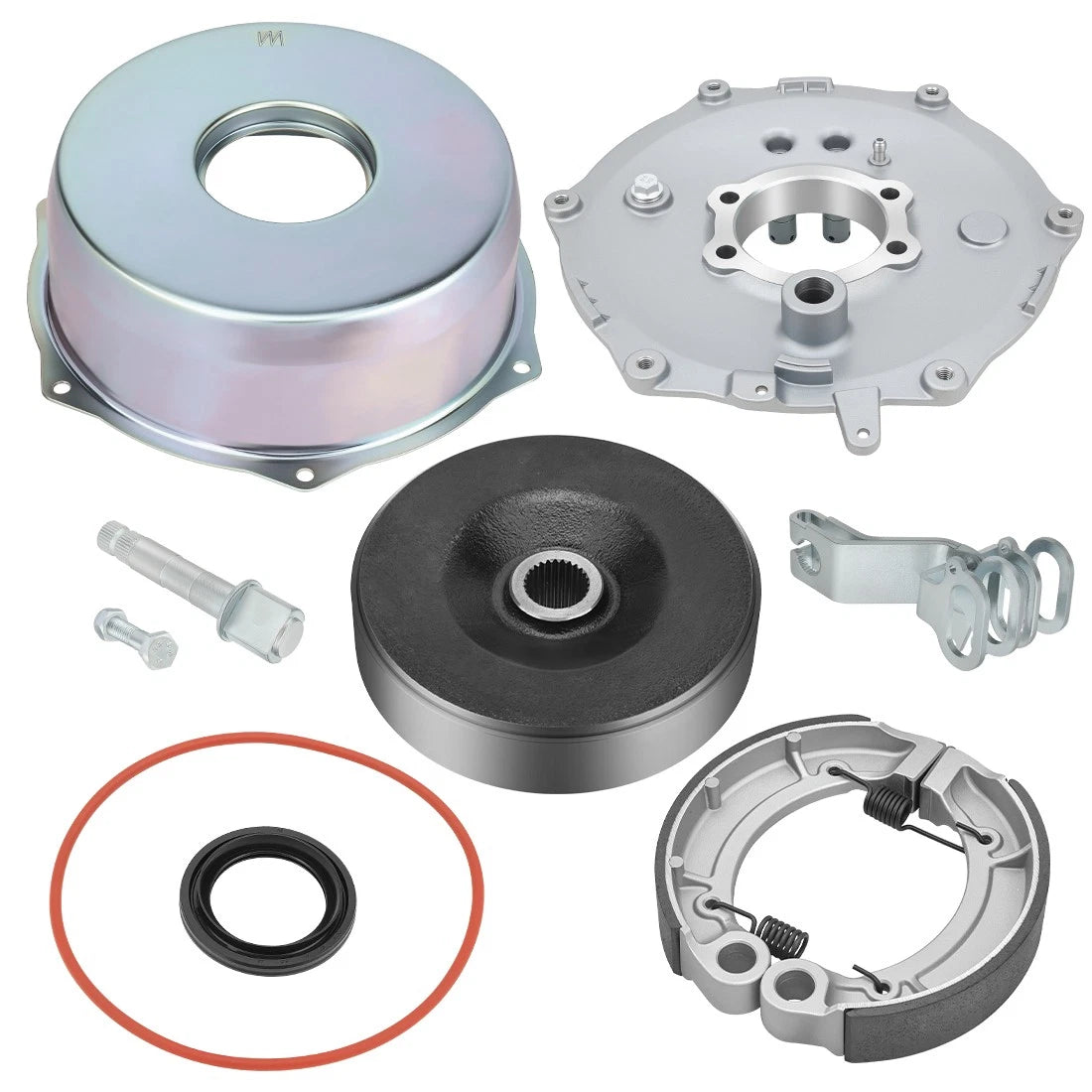 Rear Brake Plate Cover Drum Hub Seal Kit for Yamaha Kodiak 400 YFM400 (2003–2004)