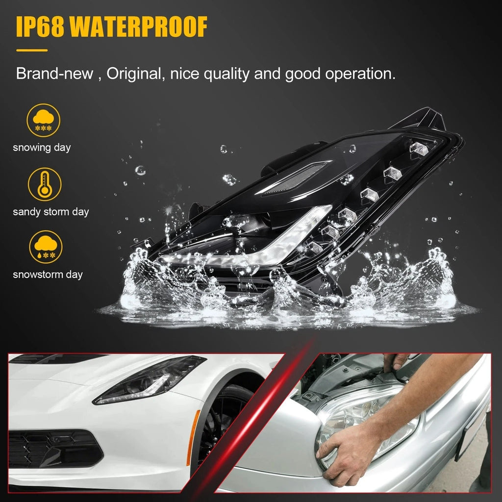 Left Side LED Headlight for Chevy Corvette Z06 (2015–2019)