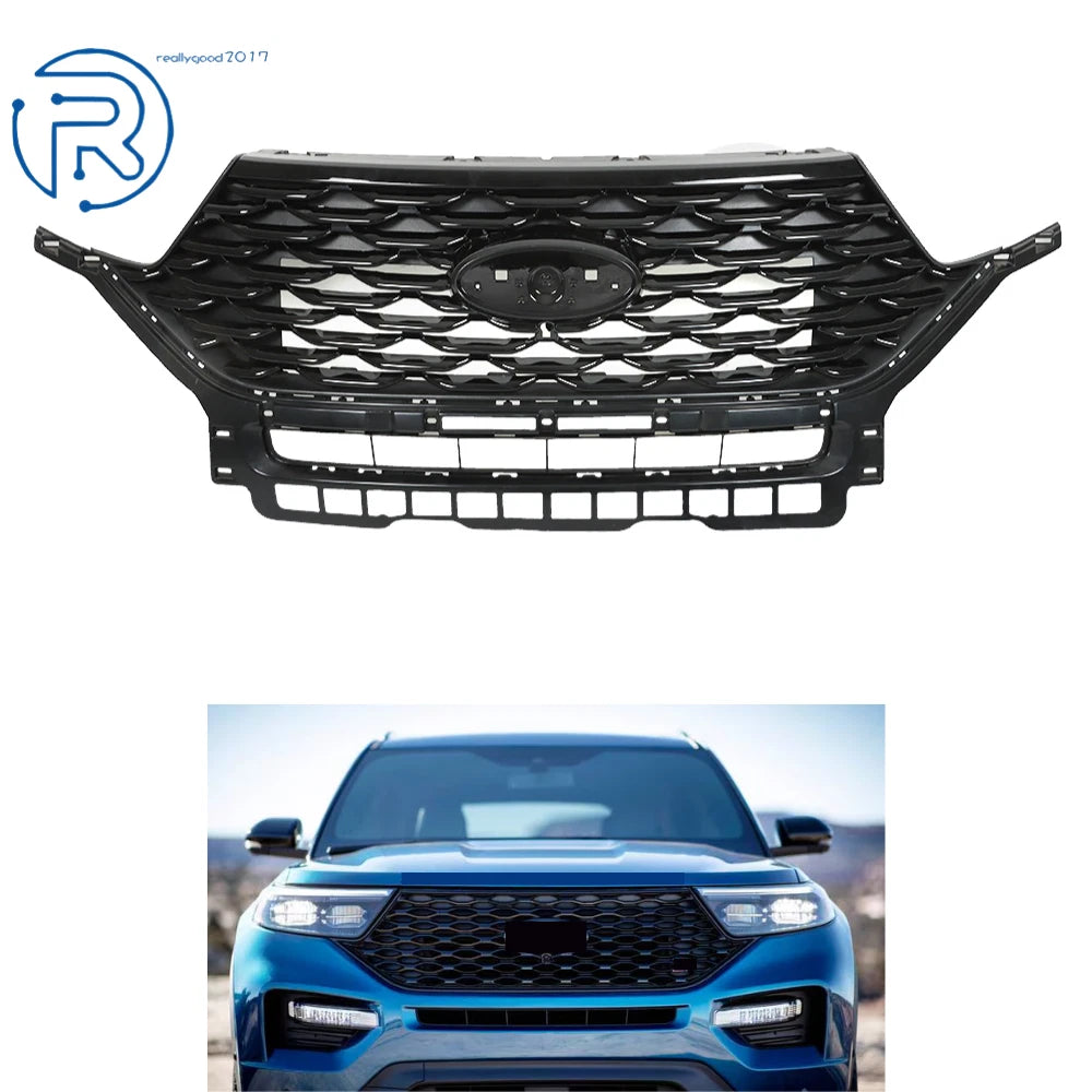 Front Upper Grille for Ford Explorer (2020–2022) Glossy Black