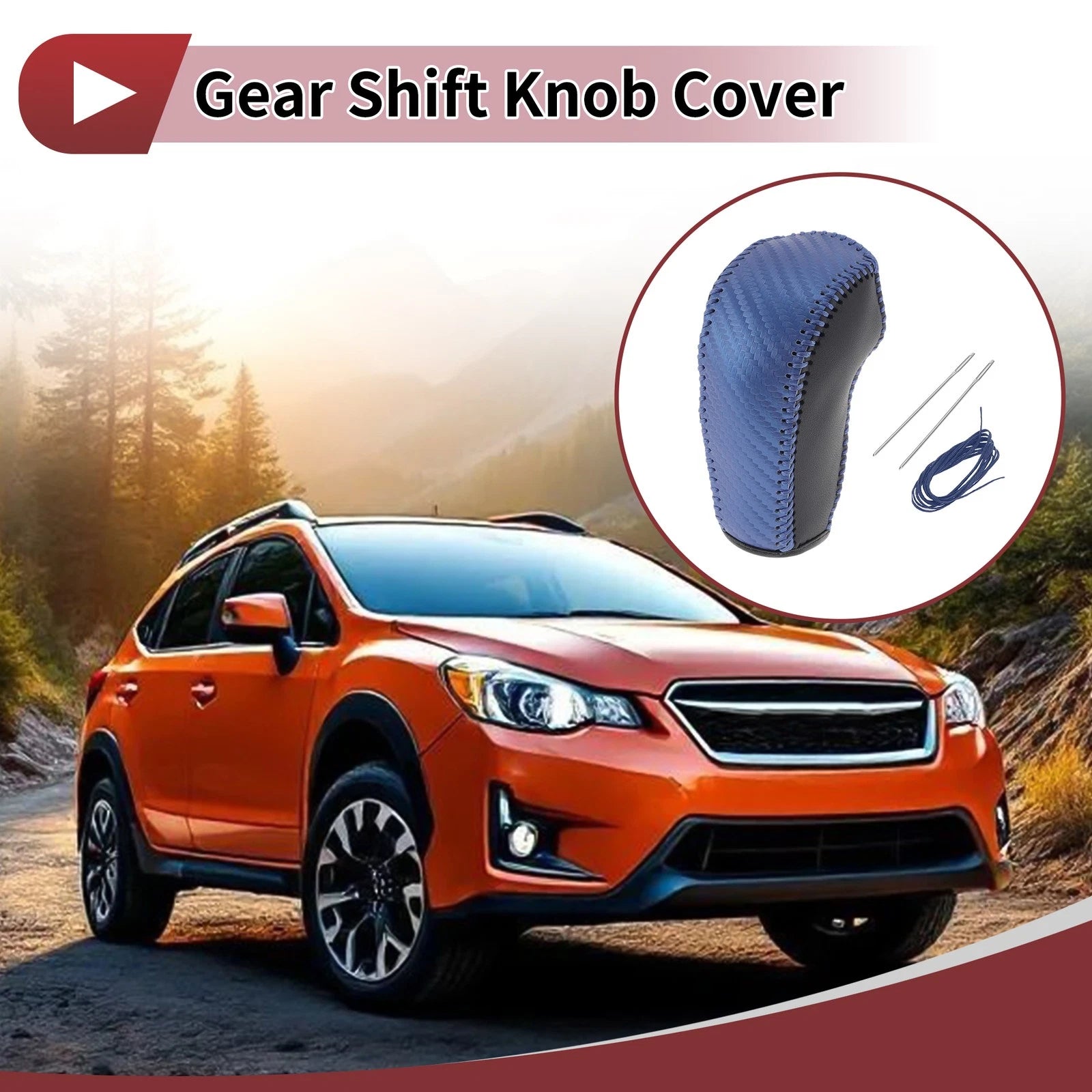 Gear Shift Knob Cover for Subaru Forester (2014–2017) Black Blue