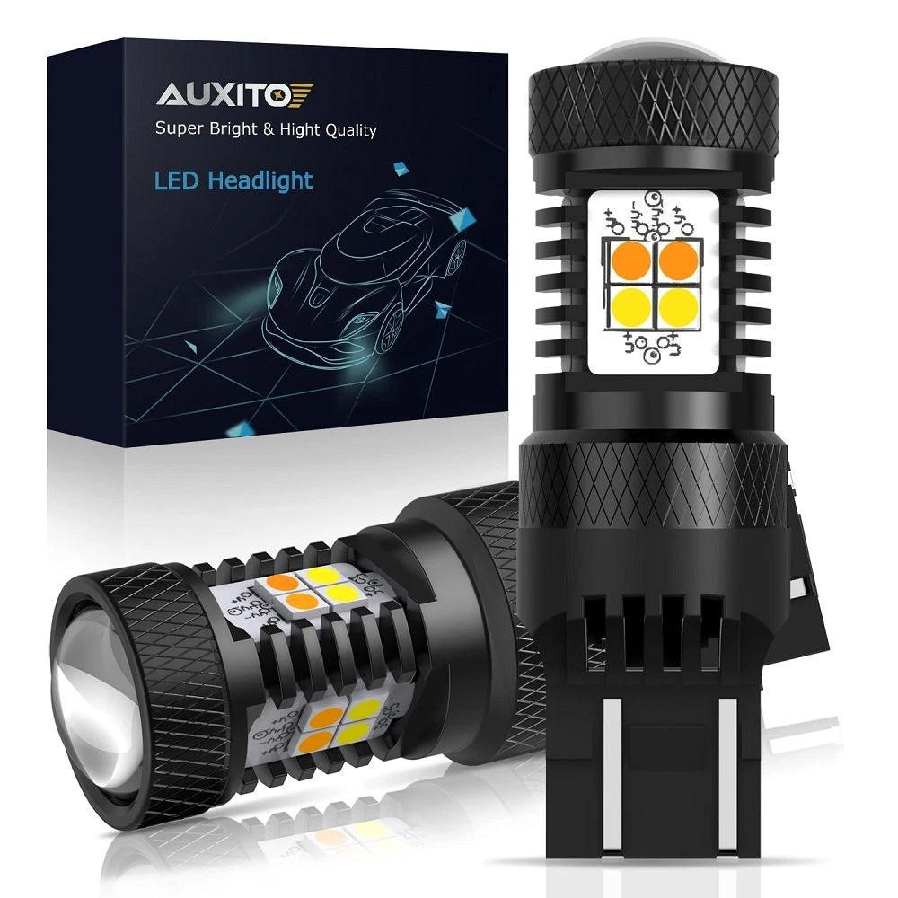 2X LED Switchback Amber/White Bulbs for Front Turn Signal Light