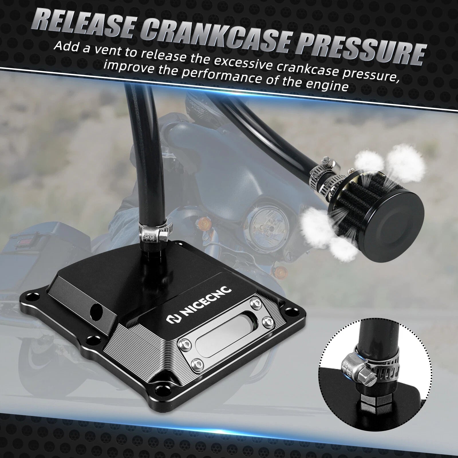 Transmission Top Cover Kit with Air Filter for Harley Softail/Road Glide/Road King