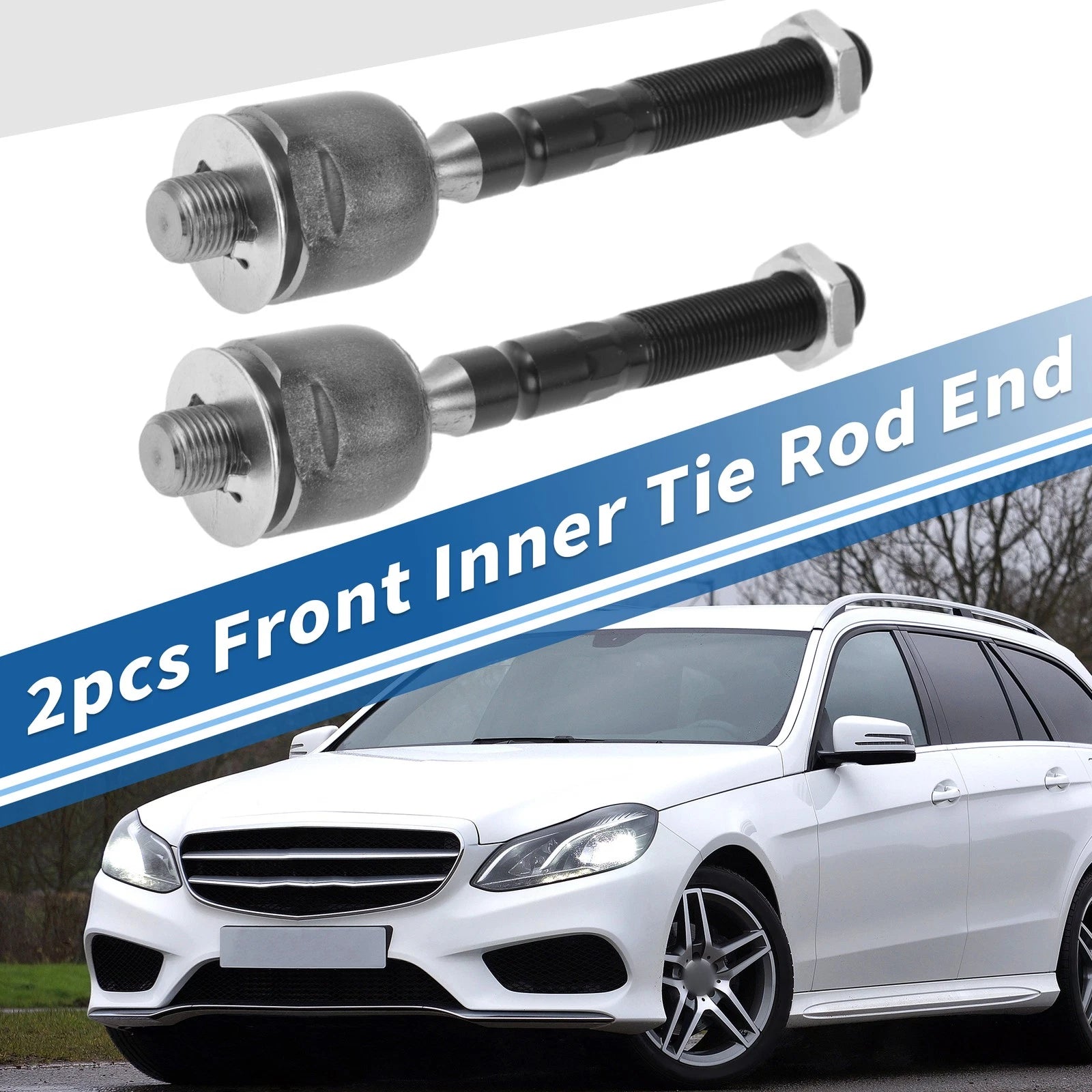 2 Pcs Front Inner Tie Rod End Links for Mercedes-Benz ML320 (1998–2003) EV80689