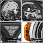 Full LED Reflector Conversion Headlights for Peterbilt 359 379 (1981–2021)