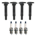Set of 4 Ignition Coils & 4 U-Groove Spark Plugs for Hyundai Kia 1.6 L4