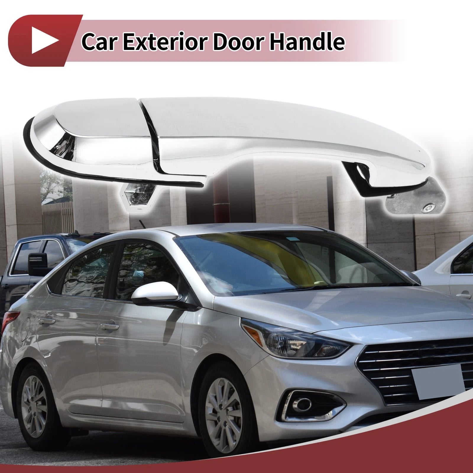Car Door Handle Grip for Hyundai Tucson (2016–2023) No. 836502E010 Silver Tone