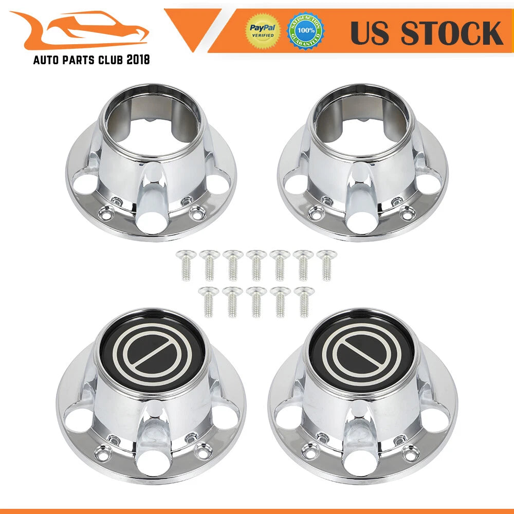 Set of 4 Wheel Hub Center Chrome for Ford F-150 Bronco (1980–1996)