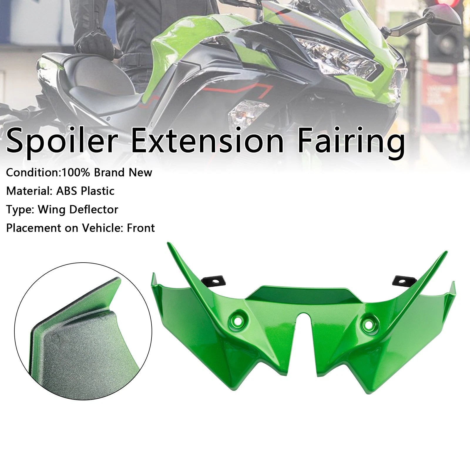 Front Downforce Spoiler Extension for Kawasaki Z650 (2021–2024) Dark Green