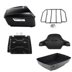 Matte Black Trunk Backrest Rack Plate for Harley Touring FLHT (2014–2026)