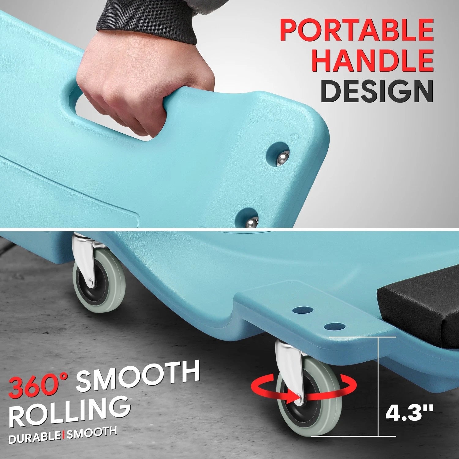 40" Mechanic Creeper for Automotive (HDPE, Sky Blue)