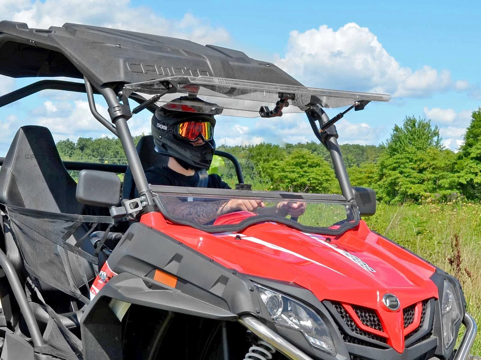 Scratch Resistant Flip Windshield for CFMOTO ZForce 500/800/1000 (2015–2023)