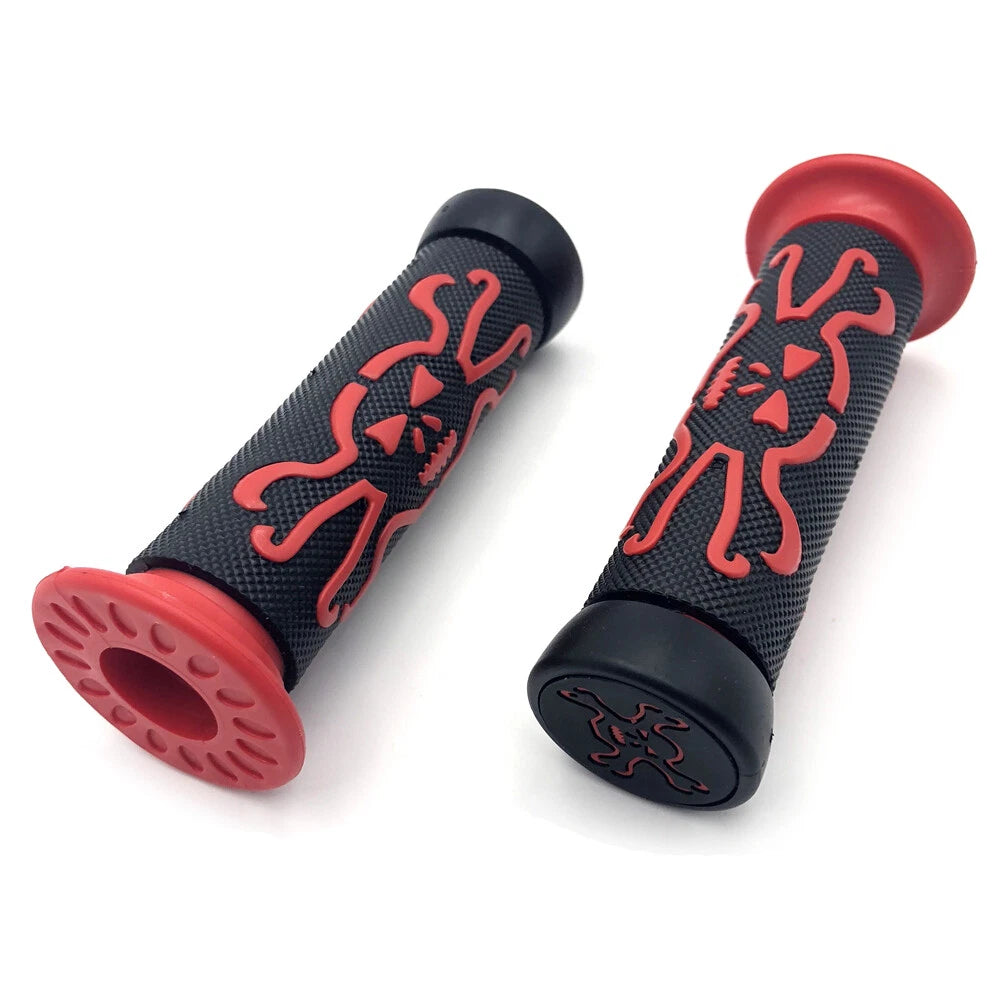 Red Skull Rubber Hand Grips for Honda CBR 600 F3 F4i RR (1995–2006)