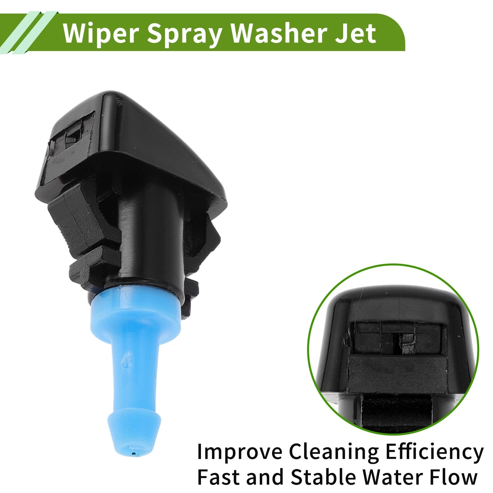 Set of 1 Windshield Washer Nozzle w/ Hose Connector for Dodge (No.4805742AC/5116079AA)