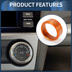 Set of 3 AC Heater Temp Switch Knob Cover Rings for Subaru Forester (2014–2018) Orange