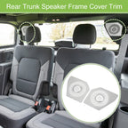 Pair Rear Trunk Speaker Frame Cover Trim for Ford Bronco (2021) Silver Tone
