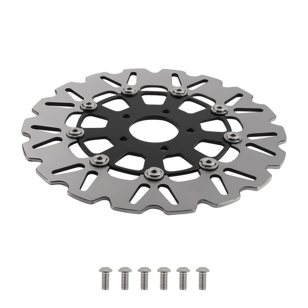 Floating Front Brake Rotor for Harley-Davidson Touring 08-19 Softail 15-24 Black
