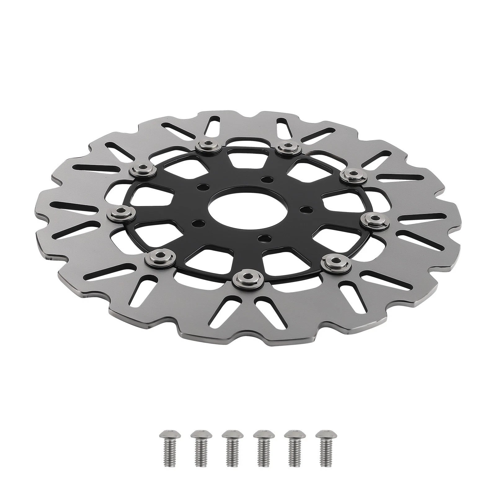 Floating Front Brake Rotor for Harley-Davidson Touring 08-19 Softail 15-24 Black