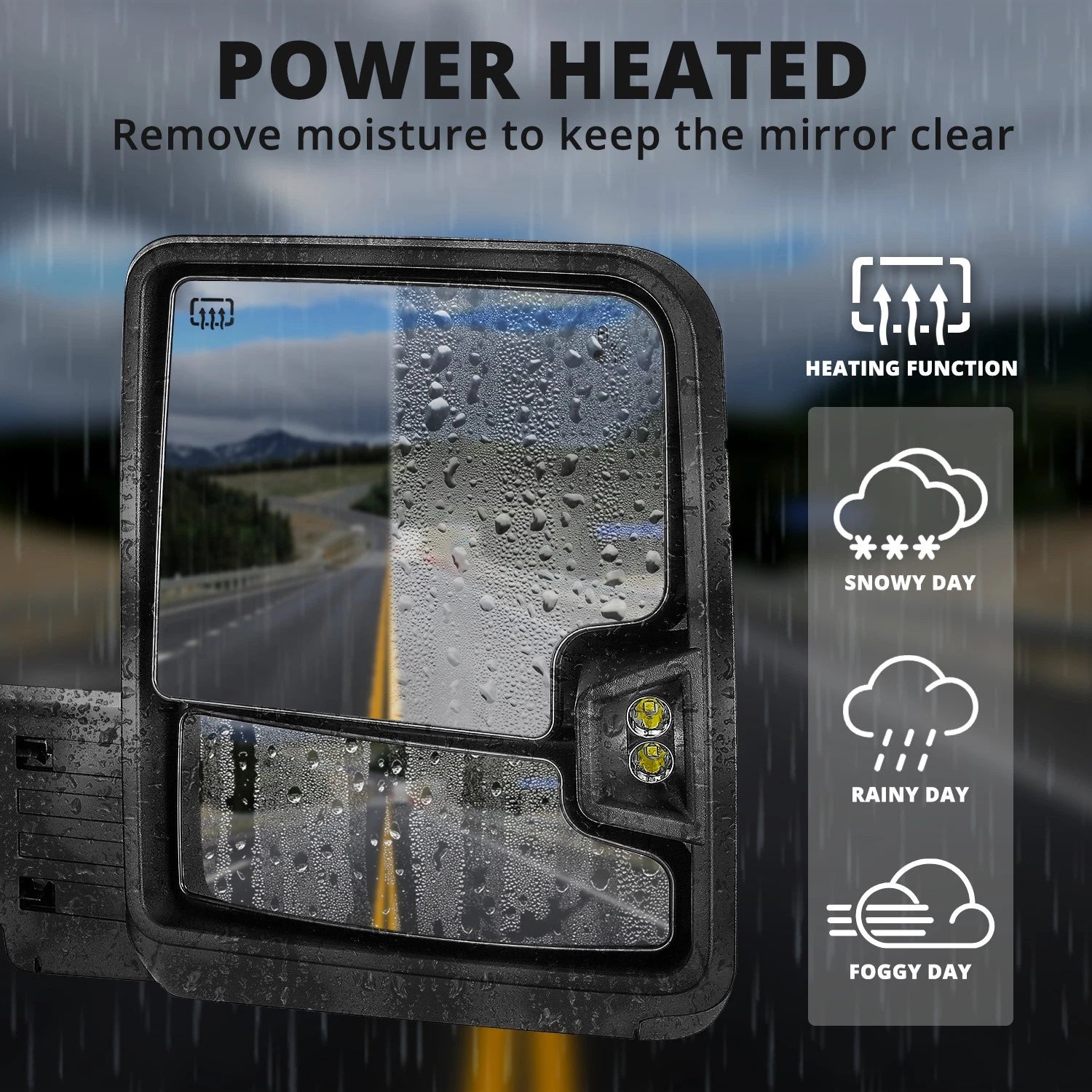 Tow Mirrors for Chevy Silverado 1500 LTD (2019–2025) - Black, Blind Spot Monitoring