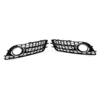 Pair Honeycomb Mesh Fog Light Grille Covers for Audi A4 B8 S4 (2008–2022)