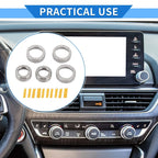 AC Media Tune Switch Knob Cover Ring for Honda Accord (2018-2022) - 5 Pcs
