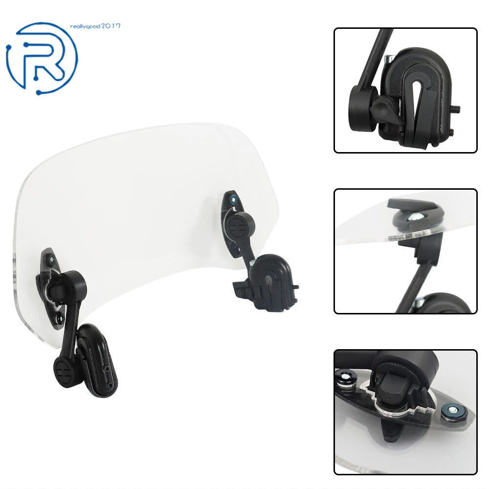 Adjustable Clip-on Windscreen Extender for Universal Motorcycle