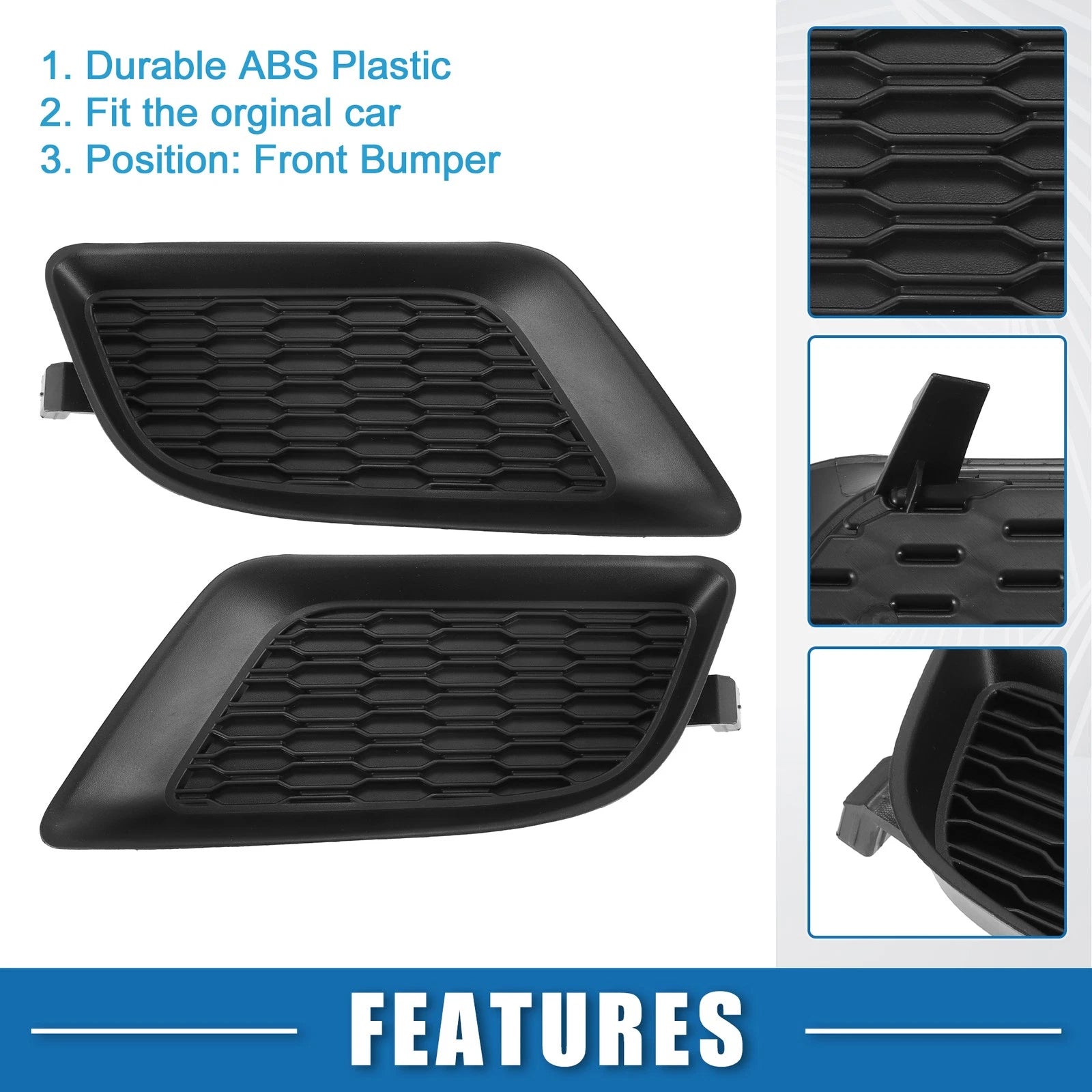 2X Front Left Right Fog Light Grille Cover for Dodge Charger (2011–2014)
