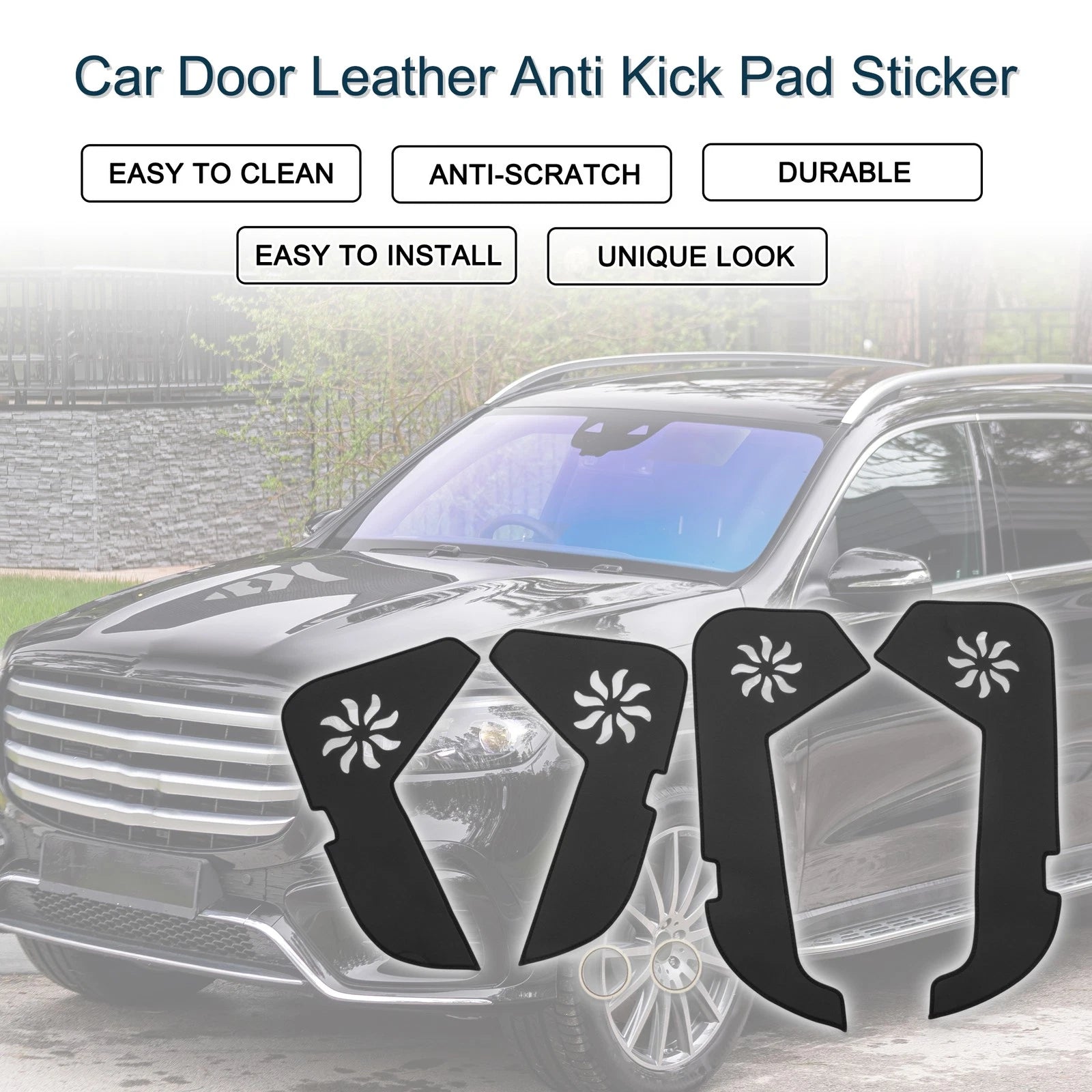 Set of 1 Car Door Leather Anti Kick Pad Sticker for Mercedes-Benz GLS (2017)