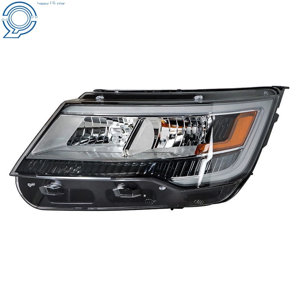 Halogen Headlights for Ford Explorer (2016-2018) with LED DRL Chrome Housing