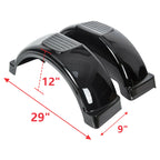 Set of 2 Trailer Fenders for Single Axle Trailers (13" Wheels)