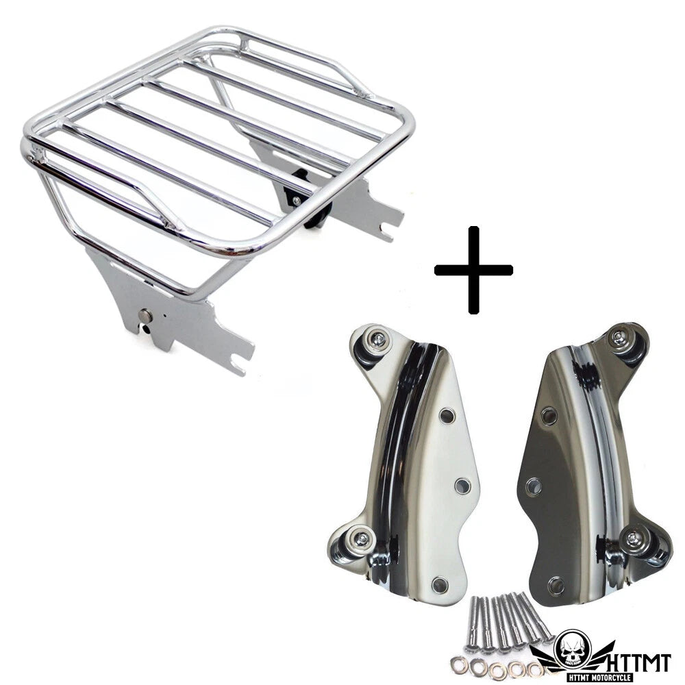 Chrome Detachable Luggage Rack Docking for Harley Touring FLHX FLTR (2009–2013)