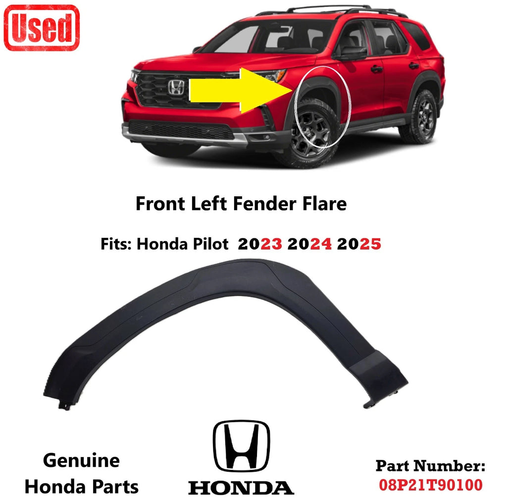 Front Left Fender Flare for Honda Pilot (2023–2025) 08P21T90100 Black Textured