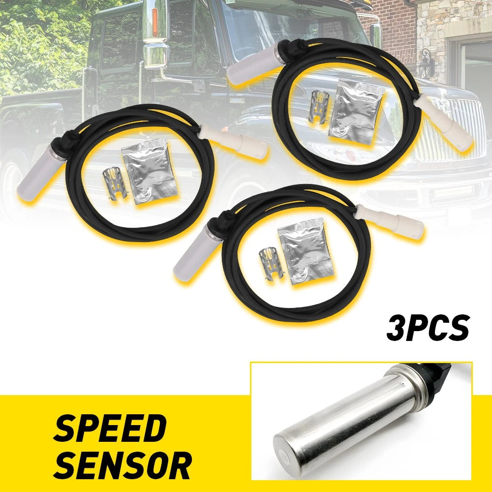 3X ABS Wheel Speed Sensor for Freightliner Mack Volvo Peterbilt (EXV)