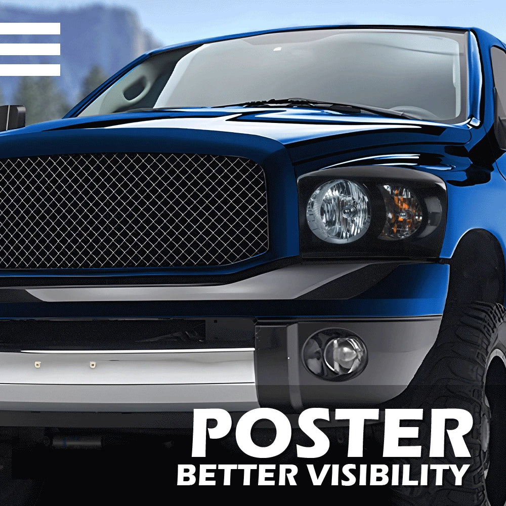 Smoke Black Headlights for Dodge Ram 1500 2500 3500 (2006–2009)