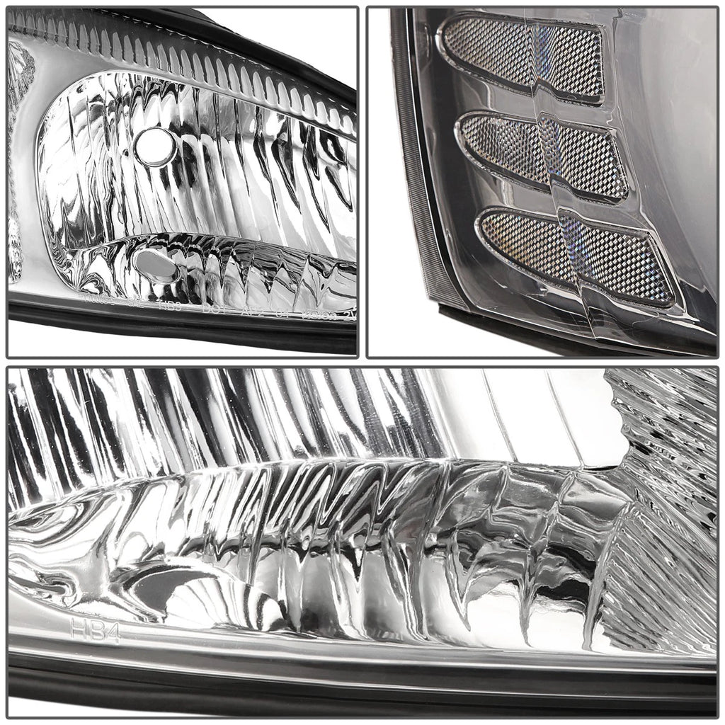 Pair Chrome Clear Side Headlight Lamps for Pontiac Grand Prix (2004–2008)