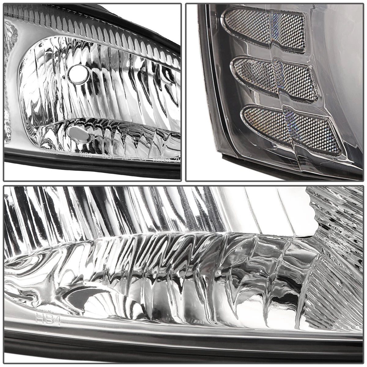 Pair Chrome Clear Side Headlight Lamps for Pontiac Grand Prix (2004–2008)