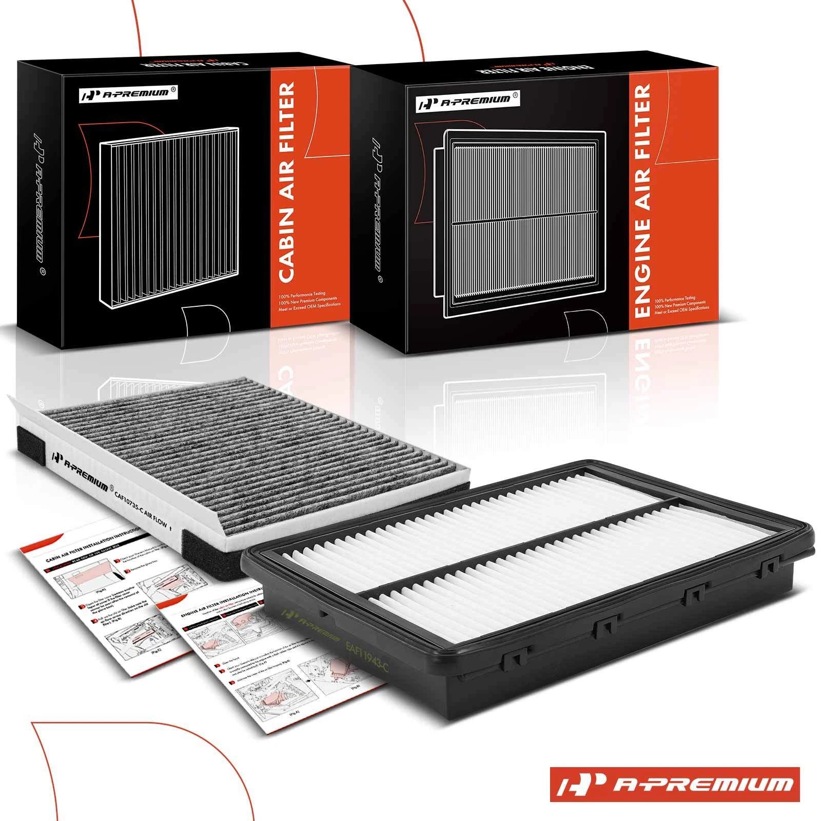2 Engine & Cabin Air Filters for Hyundai Santa Fe Kia Telluride (2020–2022)