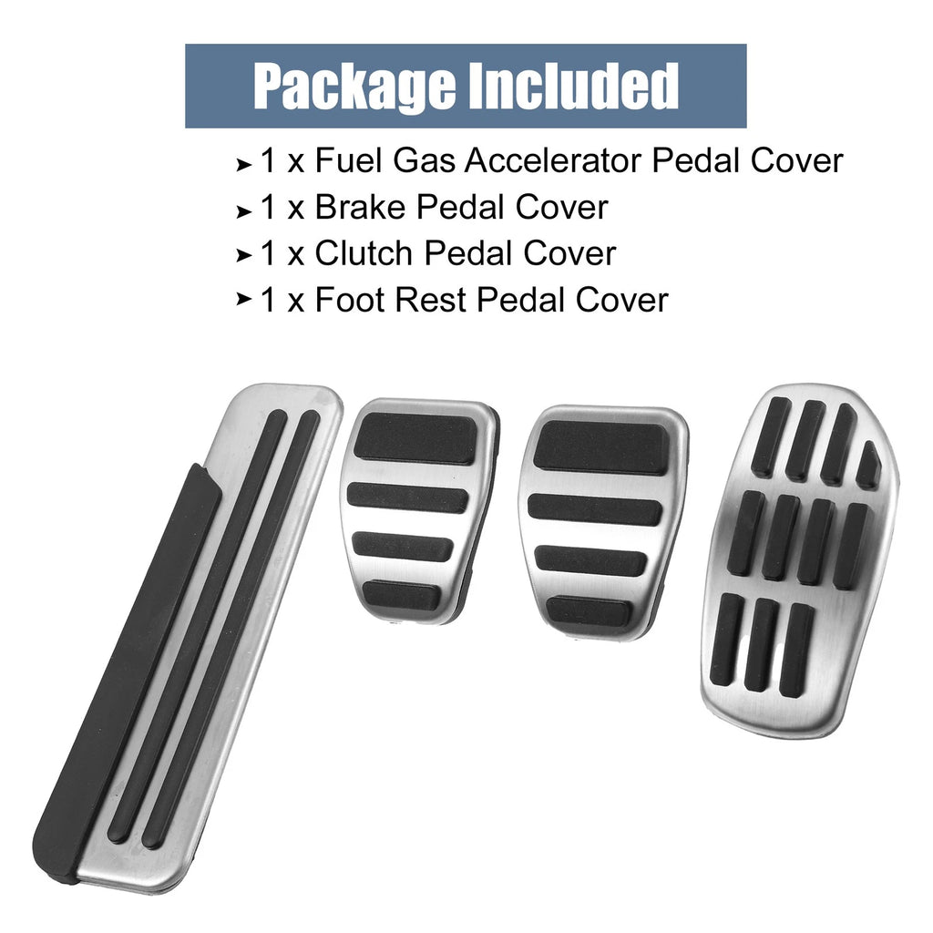 Set of 4 Accelerator and Brake Pedal Covers for Nissan Qashqai J11 (2016)