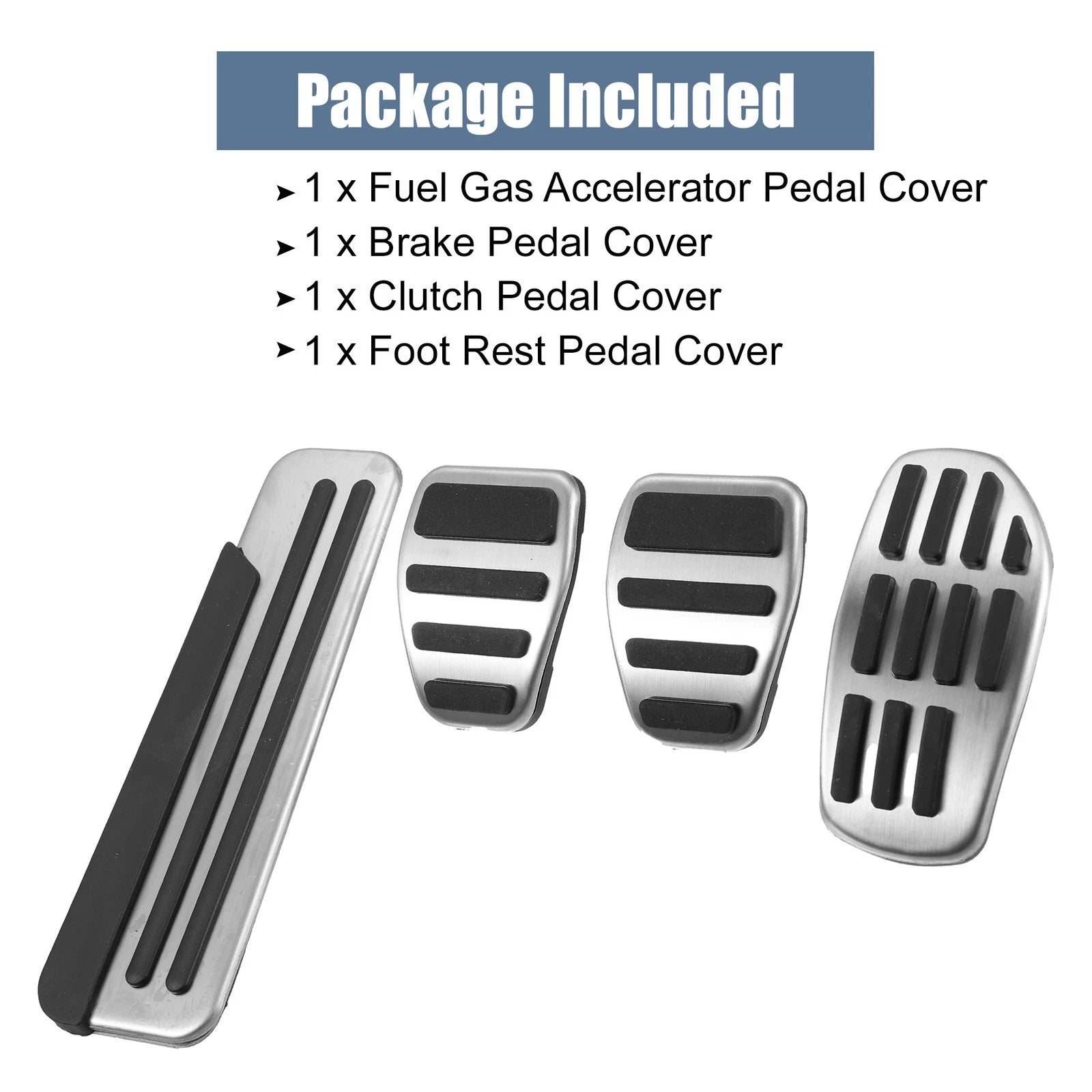 Set of 4 Accelerator and Brake Pedal Covers for Nissan Qashqai J11 (2016)