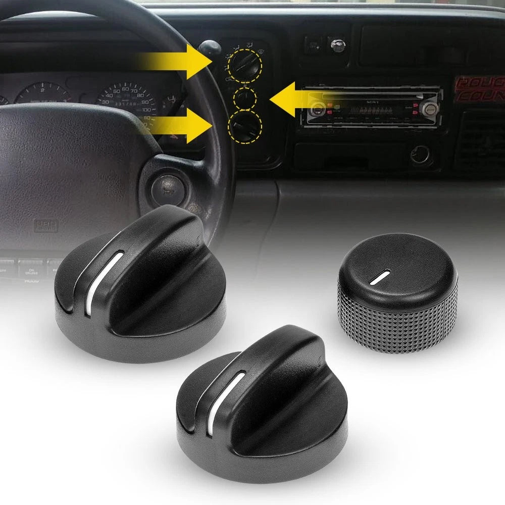 AC Fan Temperature Control Knob Set for Dodge Ram 1500 2500 3500 (1994–1997)