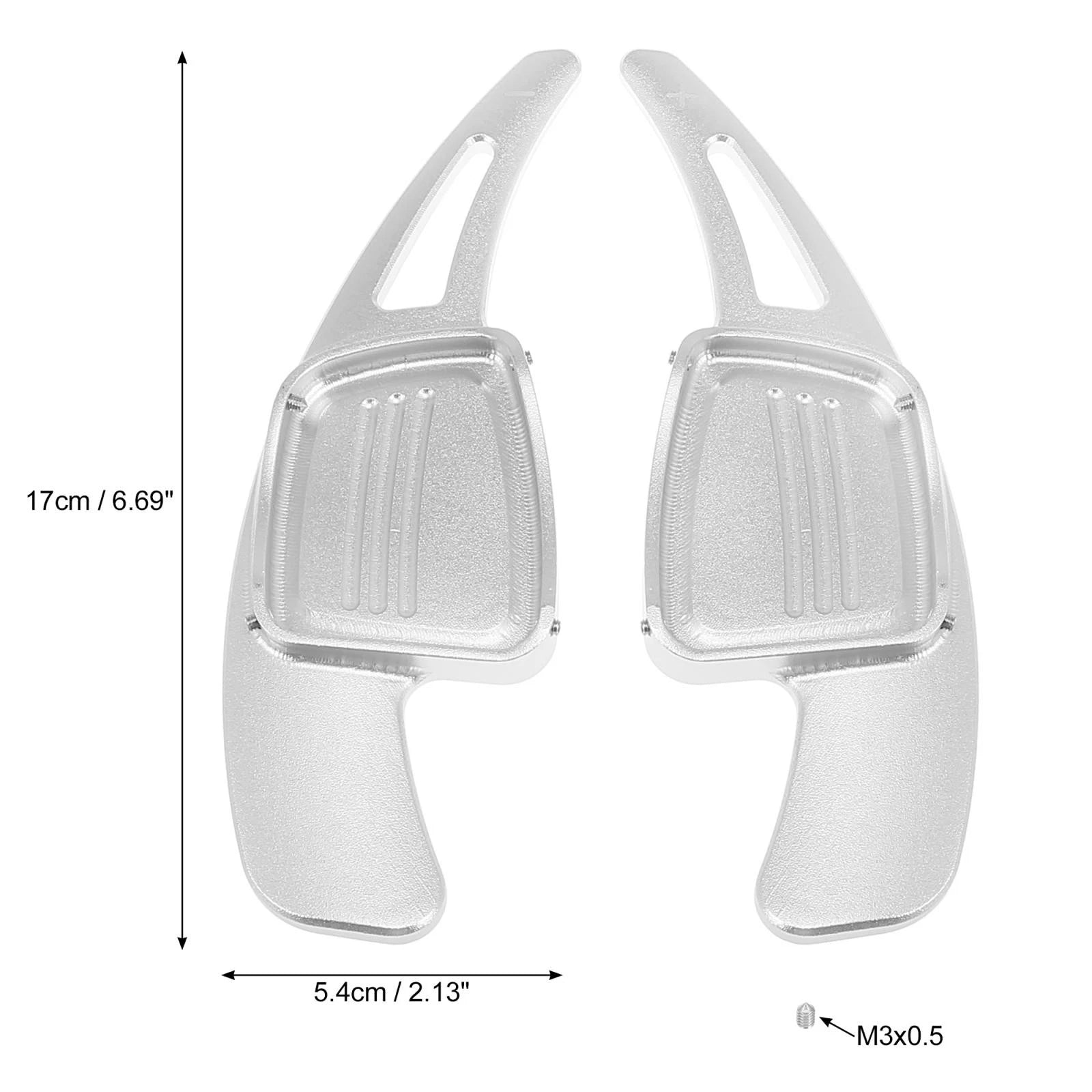Pair Silver Tone Steering Wheel Shift Paddle for Audi A3 A4 A5 A8 S3 S5 Q5 (2010–2020)
