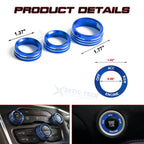Engine Start Button AC Radio Switch Knob Ring Cover for Dodge Charger Challenger (2011-2021)